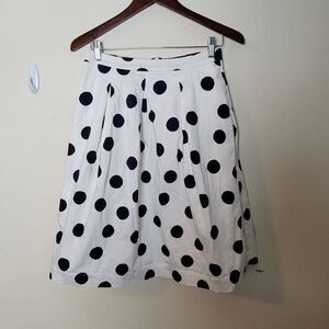 Boden Lola Pleated Polka Dot Midi Skirt w/Pockets 6 Petite